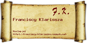 Franciscy Klarissza névjegykártya